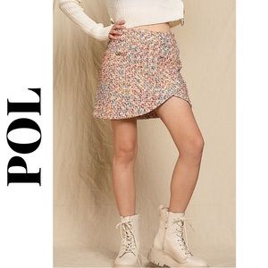 POL Multicolor Woven Mini Skirt